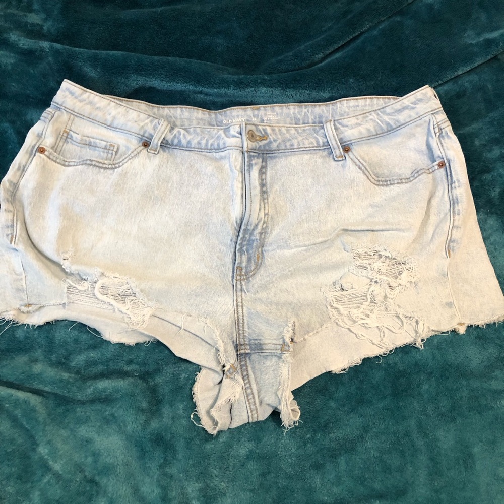Old Navy Light Blue Distressed Denim Shorts